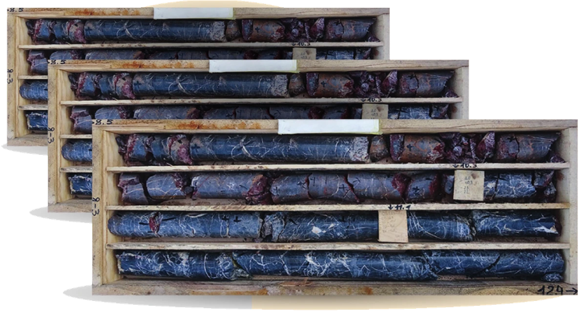 Stack of processed core box photos